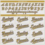 Custom Name and Number Personalized Baseball Jersey in White Old Gold-Royal Authentic Style Personalized White Old Gold-Royal
