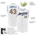 Custom Name Number Personalized Old Gold White Sleeveless Baseball Jersey - Authentic Team Gear Personalized White Old Gold-Royal