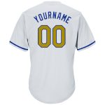 Custom Name and Number Old Gold-Royal Baseball Jersey Shirt - Personalized Rib-Knit Authentic Throwback Design Personalized