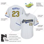 Custom Name and Number Old Gold-Royal Baseball Jersey Shirt - Personalized Rib-Knit Authentic Throwback Design Personalized