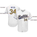 Custom Name and Number Personalized Baseball Jersey in White Old Gold-Royal Personalized White Old Gold-Royal Baseball Jersey
