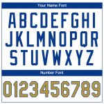 Custom Team Name Number Performance T-Shirt - Personalized White Old Gold-Royal Design Personalized White Old Gold-Royal