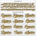 Custom Name and Number Personalized Hockey Lace Neck Jersey in White Old Gold and Steel Gray Personalized White Old Gold-Steel
