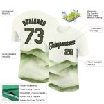 Custom Name and Number Mountain Performance T-Shirt, Personalized 3D White Olive-Black Design Personalized White Olive-Black