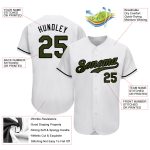 Personalized Memorial Day Baseball Jersey - Authentic White Olive-Black Design Personalized White Olive-Black Authentic Memorial