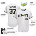 Personalized Memorial Day Baseball Jersey with Custom Name and Number - White Olive-Black Team Edition Personalized White