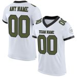Personalized Authentic Football Jersey in White Olive and Black Mesh Personalized White Olive-Black Mesh Authentic Football