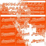 Custom Name and Number Unisex Softball Jersey - Personalized 3D Pattern White Orange Abstract Brush Stroke Two-Button Design