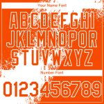 Custom Name and Number Unisex Softball Jersey - Personalized 3D Pattern White Orange Abstract Brush Stroke Two-Button Design