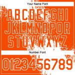 Custom Name and Number 3D Pattern Performance T-Shirt - Personalized Abstract Brush Stroke Design in White and Orange Personalized