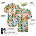 Custom Name and Number Authentic Baseball Jersey - Personalized 3D Pattern Design in White and Orange Personalized White