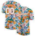 Custom Name and Number Orange White 3D Pattern Performance T-Shirt - Personalized Team Apparel Personalized White Orange