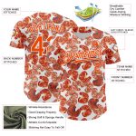 Custom Tropical Anthurium Flower Baseball Jersey with Personalized Name & Number | 3D Pattern White Orange Design Personalized