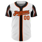 Custom Name and Number Authentic Baseball Jersey in White, Orange, Black - Personalized Team Jersey Personalized White Orange-Black