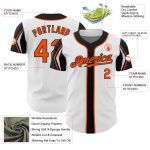Custom Name and Number Authentic Baseball Jersey in White, Orange, Black - Personalized Team Jersey Personalized White Orange-Black