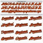 Custom Baseball Jersey with Personalized Name and Number, 3D Orange-Black Abstract Splash Design, White Team Colors Personalized