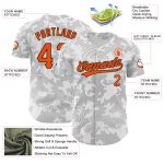 Custom Name Number Authentic Baseball Jersey with 3D Curve Lines Design in White Orange Black Personalized White Orange-Black