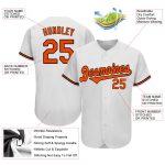 Personalized Authentic Baseball Jersey - White, Orange & Black Design Personalized White Orange-Black Authentic Baseball