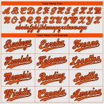 Custom Name and Number Personalized Authentic Baseball Jersey White Orange-Black Personalized White Orange-Black Authentic
