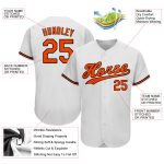 Custom Name and Number Personalized Authentic Baseball Jersey White Orange-Black Personalized White Orange-Black Authentic