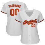 Personalized Authentic Baseball Jersey - White, Orange & Black Design Personalized White Orange-Black Authentic Baseball