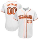 Custom Authentic Baseball Jersey - Personalized White Orange Black Team Name & Number Personalized White Orange-Black Authentic