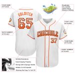 Custom Authentic Baseball Jersey - Personalized White Orange Black Team Name & Number Personalized White Orange-Black Authentic