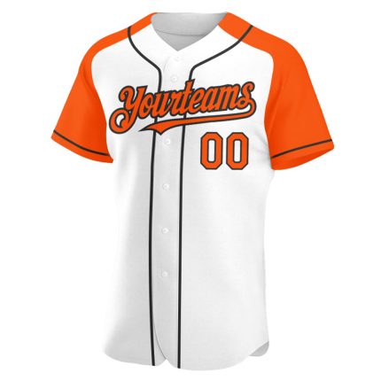 Custom Name and Number Baseball Jersey - Personalized Authentic White Orange-Black Raglan Sleeves Team Apparel Personalized