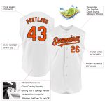 Personalized Authentic Baseball Jersey - White Orange Black Sleeveless Design Personalized White Orange-Black Authentic Sleeveless
