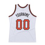Custom Name Number Basketball Jersey - Personalized Orange Black White Authentic Throwback Design Personalized White Orange-Black