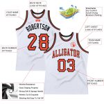 Custom Name Number Basketball Jersey - Personalized Orange Black White Authentic Throwback Design Personalized White Orange-Black
