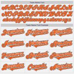 Custom Two Tone Baseball Jersey - Personalized White Orange-Black with Team Name & Number Personalized White Orange-Black
