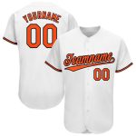 Custom Name and Number Personalized Baseball Jersey - White Orange-Black Team Apparel Personalized White Orange-Black Baseball