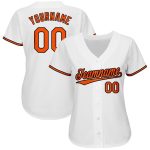 Custom Name and Number Personalized Baseball Jersey - White Orange-Black Team Apparel Personalized White Orange-Black Baseball