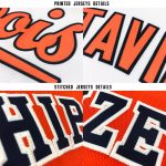 Custom Name and Number Personalized Baseball Jersey - White Orange-Black Team Apparel Personalized White Orange-Black Baseball