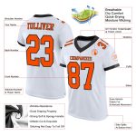Personalized Authentic Football Jersey - White Orange-Black Mesh Design Personalized White Orange-Black Mesh Authentic Football
