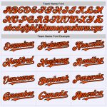 Custom Name and Number Personalized Throwback Baseball Jersey in White Orange Black Mesh for Team Personalized White Orange-Black