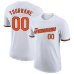 Custom white, orange and black performance t-shirt