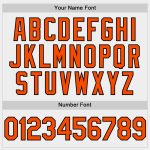 Personalized Unisex Softball Jersey - White Orange-Black Two-Button Design Personalized White Orange-Black Two-Button Unisex
