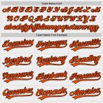 Personalized Unisex Softball Jersey - White Orange-Black Two-Button Design Personalized White Orange-Black Two-Button Unisex