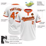 Custom Name Number Softball Jersey Unisex Two-Button White Orange-Black Personalized Team Gear Personalized White Orange-Black