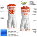 Custom Name and Number Basketball Jersey, Personalized Sublimation Round Neck Suit in White Orange Color Block Design Personalized