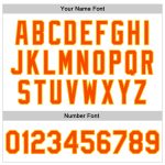 Custom 3D Pattern Checkered Varsity Bomber Jacket with Personalized Name and Number - Orange Gold Full-Snap Letterman Style