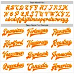 Custom 3D Pattern Checkered Varsity Bomber Jacket with Personalized Name and Number - Orange Gold Full-Snap Letterman Style