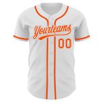 Personalized Authentic Baseball Jersey in White Orange-Gray, Custom Team Apparel Personalized White Orange-Gray Authentic