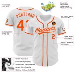 Personalized Authentic Baseball Jersey in White Orange-Gray, Custom Team Apparel Personalized White Orange-Gray Authentic