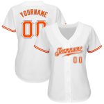Custom Name and Number Authentic Baseball Jersey - Personalized White and Orange-Gray Team Jersey Personalized White Orange-Gray