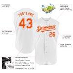 Personalized White and Gray Orange Authentic Sleeveless Baseball Jersey Personalized White Orange-Gray Authentic Sleeveless
