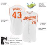 Custom Name and Number Authentic Sleeveless Baseball Jersey - Personalized White and Orange-Gray Team Apparel Personalized