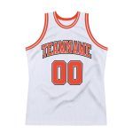 Custom Authentic Basketball Jersey - Personalized White Orange-Gray Team Name & Number Personalized White Orange-Gray Authentic